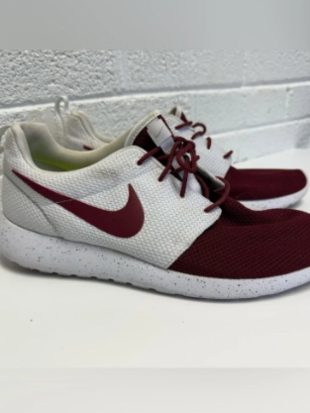 Nike White and Maroon Athletic Shoes
